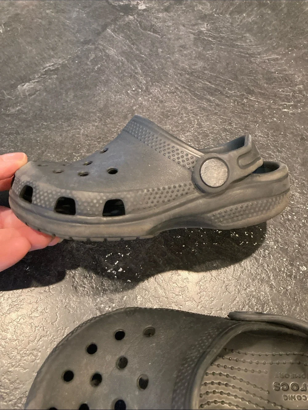 Boys Crocs black closed toe sandals size 9